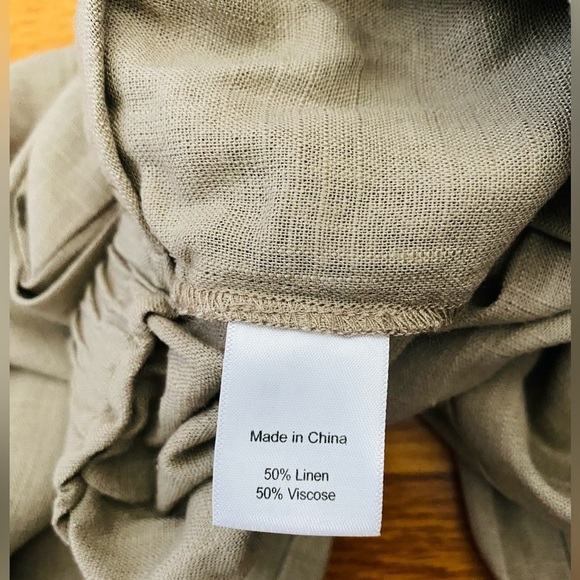 Linen Blend Pants, Pacibe, Size Small, Wide Leg Elastic Waist Flowy Summer Pants - Picture 6 of 14